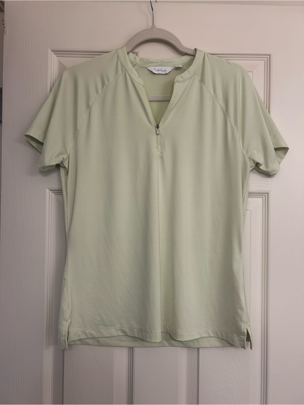 Walter Hagen Light Green Short-Sleeve Zip Polo Top